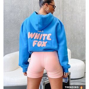 White Fox Blue Hoodie